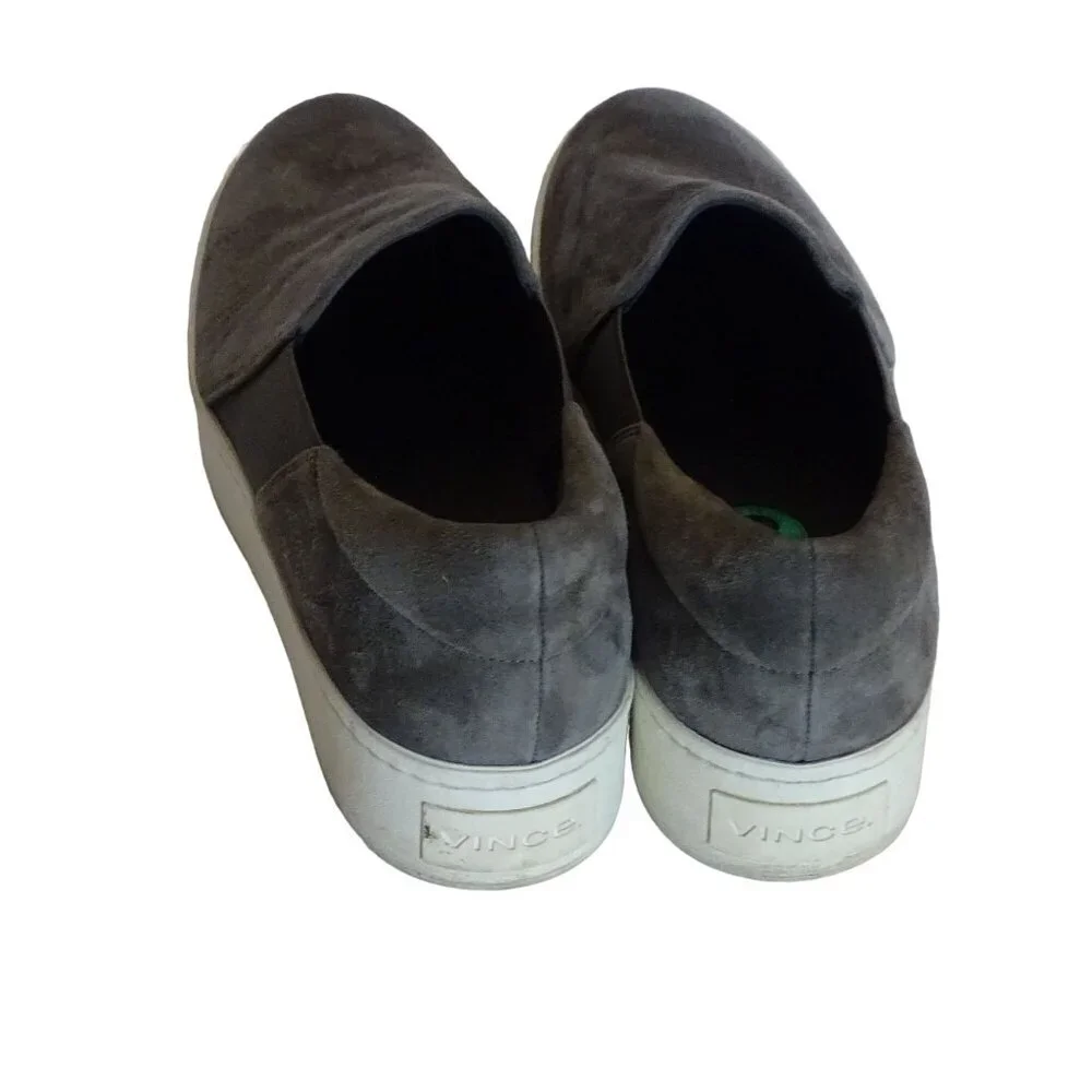 Vince Gray Suede Slip-On Platform Loafers Sneakers Women Size 8 EUR 38 - Picture 3 of 9